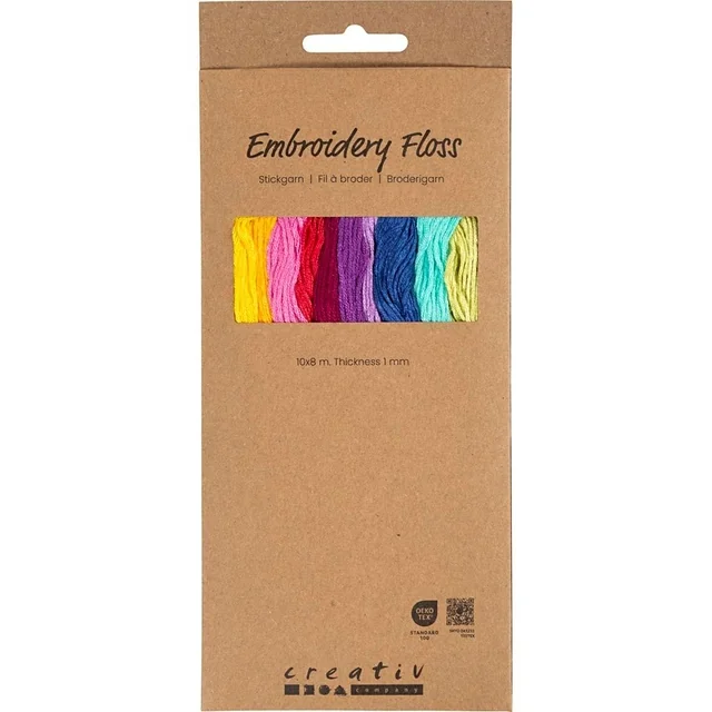 Borduurgaren Creativ Company 8mx1mm set à 10 kleuren