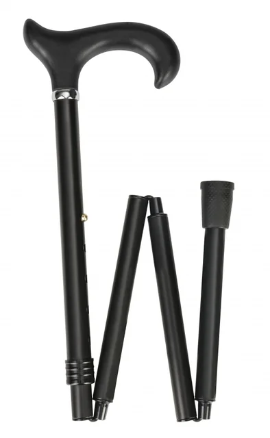Wandelstok Able2 opvouwbaar soft derby handvat zwart