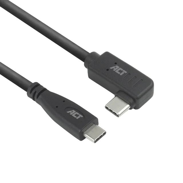 Kabel ACT USB-C standaard naar USB-C hoek 10Gbps 1m