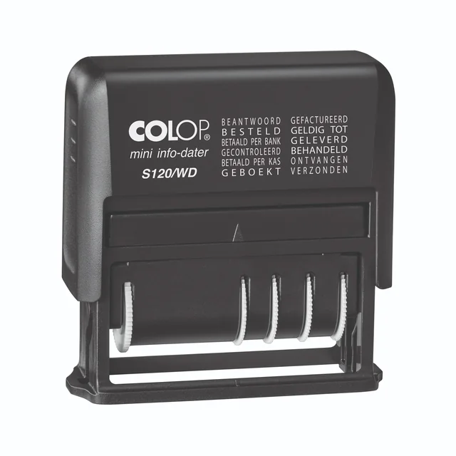 Woord-datumstempel Colop Printer Mini S 120/WD 12 teksten zwart