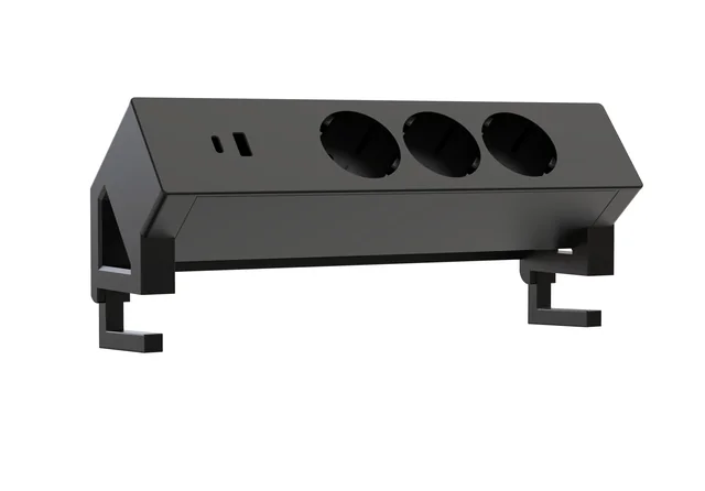Stekkerdoos Euroseats opbouw 3 voudig USB A+C zwart