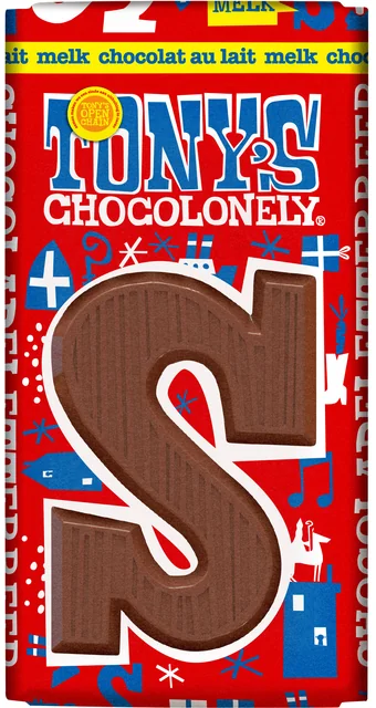 Chocoladeletter Tony's Chocolonely melk S 90 gram