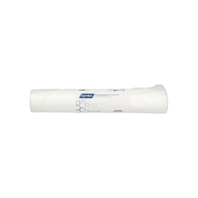 Afvalzak Hynex 50x55cm HDPE recycled T15 25L transparant rol à 50 stuks