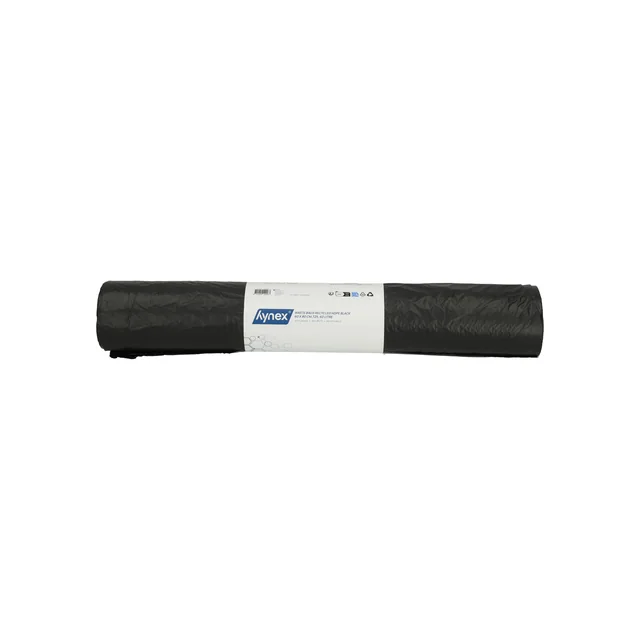 Afvalzak Hynex 60x80cm HDPE recycled T25 60L zwart rol à 25 stuks