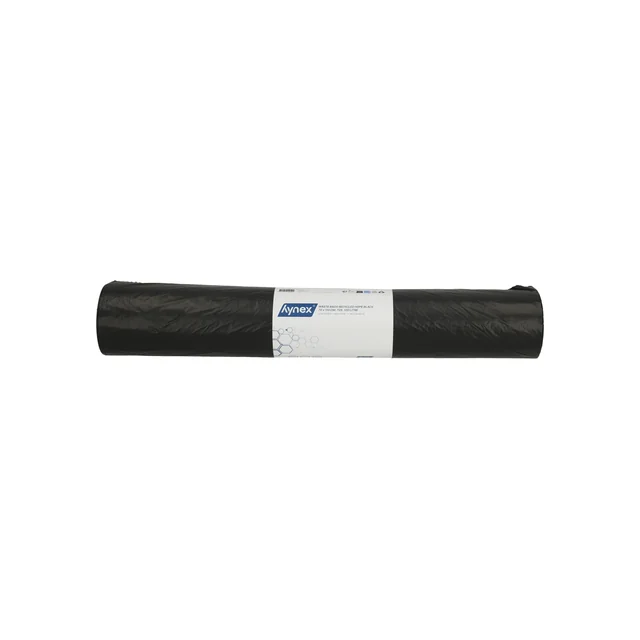 Afvalzak Hynex 70x110cm HDPE recycled T25 120L zwart rol à 25 stuks