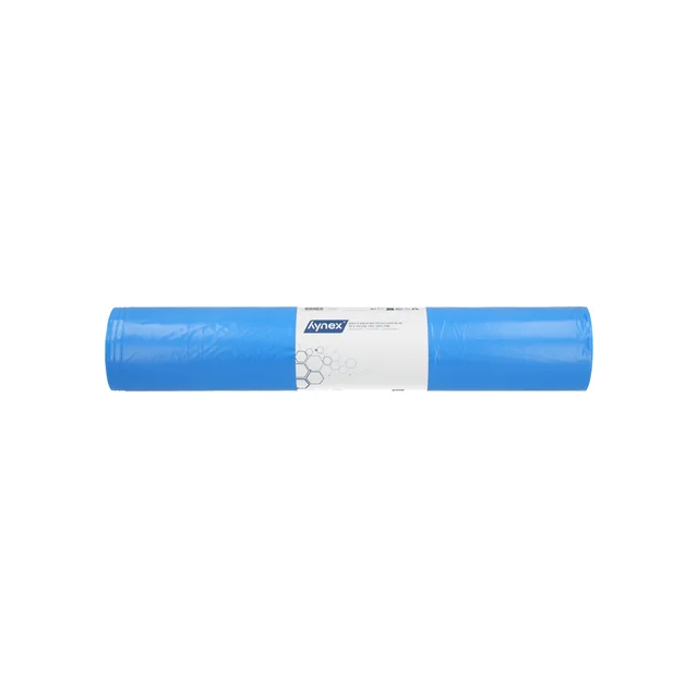 Afvalzak Hynex 70x110cm LDPE recycled T60 120L blauw rol à 20 stuks