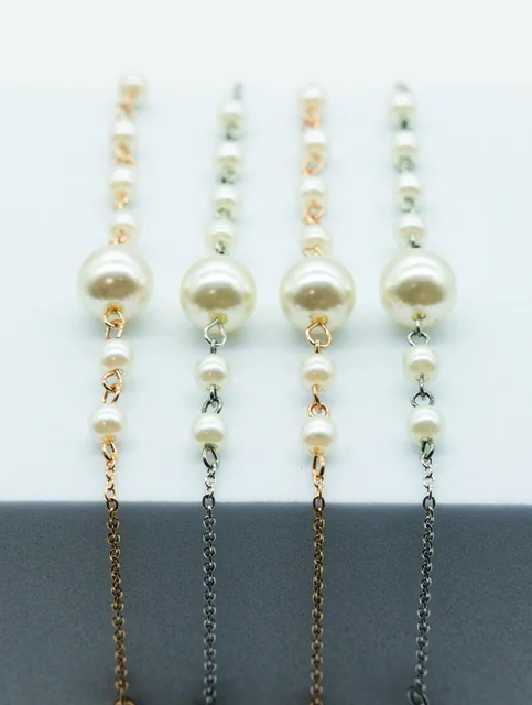 Brillenketting I Need You assorti parels met goud en zilver 4 stuks