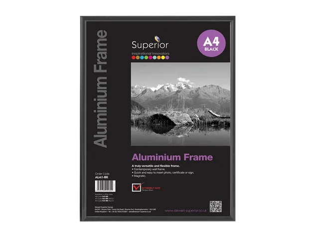 Fotolijst Seco A4 zwartkleurig geborsteld aluminium