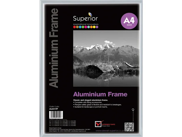 Fotolijst Seco A4 zilverkleurig geborsteld aluminium