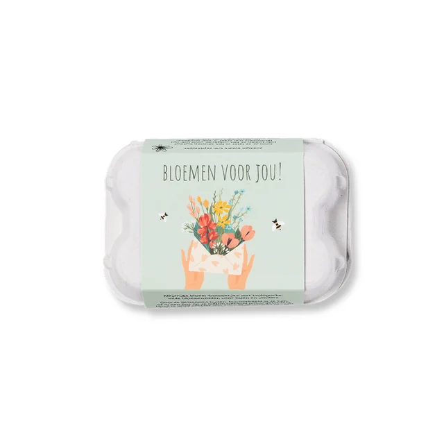 Giftbox Blossombs Bloemen voor jou eierdoosje à 6 zaadbommetjes