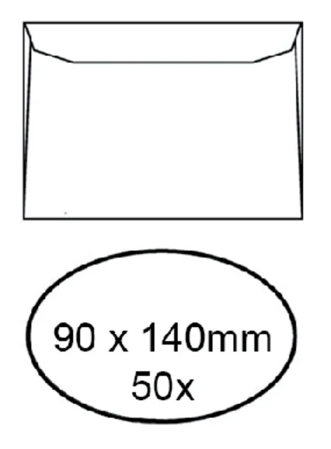 Envelop Quantore voor visitekaartjes 90x140mm 95gr wit 50 stuks