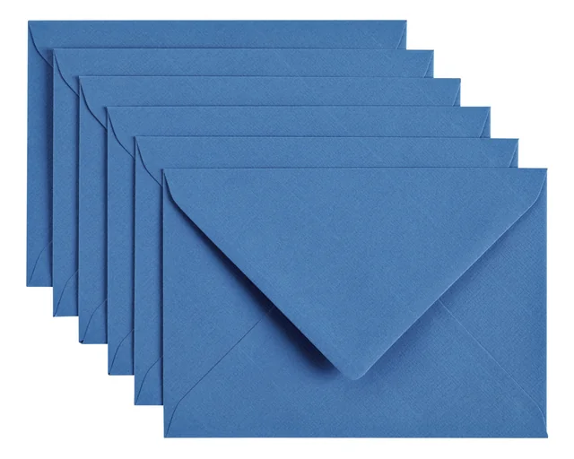 Envelop Papicolor C6 114x162mm donkerblauw pak à 6 stuks