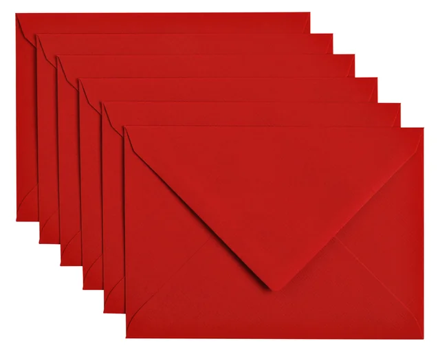 Envelop Papicolor C6 114x162mm rood pak à 6 stuks