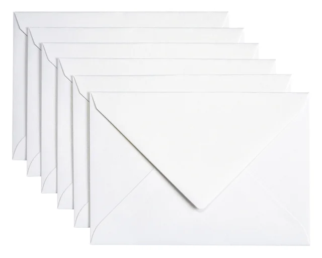 Envelop Papicolor C6 114x162mm metallic parelwit pak à 6 stuks
