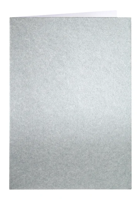 Correspondentiekaart Papicolor dubbel 105x148mm metallic zilver pak à 6 stuks