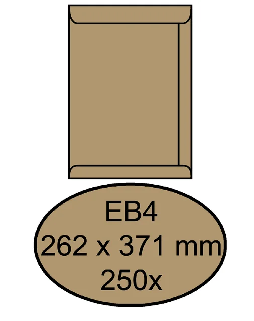Envelop Quantore akte EB4 262x371mm bruinkraft 250 stuks