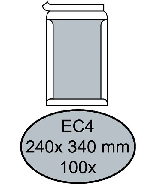 Envelop Quantore bordrug EC4 240x340mm zelfklevend wit 100 stuks