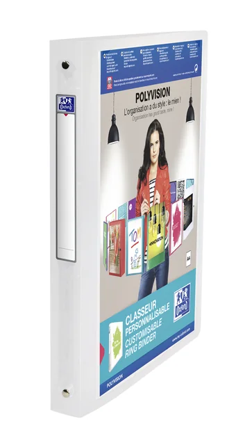 Presentatieringband Oxford Polyvision A4 4-rings O-mechaniek 30mm transparant