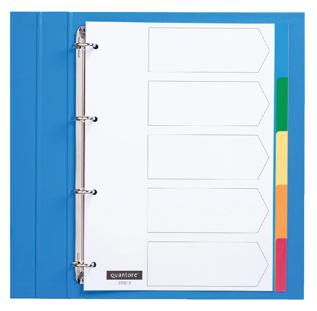 Tabbladen Quantore 4-gaats 5-delig assorti tabs PP