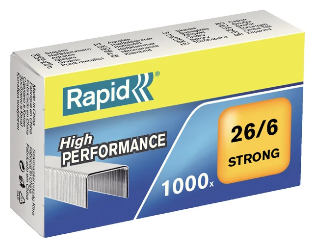 Nieten Rapid 26/6 gegalvaniseerd strong 1000 stuks