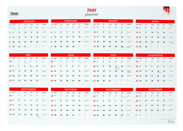 Jaarplankalender 2027 Quantore 48x68cm