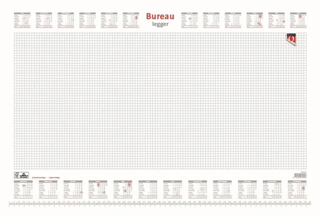 Bureau-onderlegblok 2027 Quantore ruit 56,5X36cm  wit