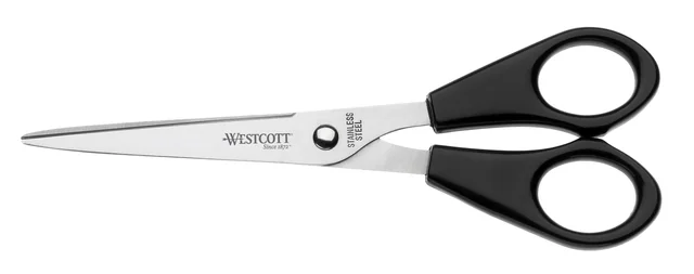 Kantoorschaar Westcott 155mm met kunststof grip rvs