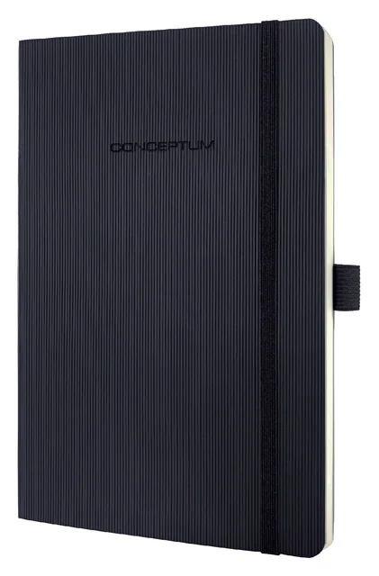 Notitieboek Sigel Conceptum Pure A5 194blz 80gr lijn softcover zwart