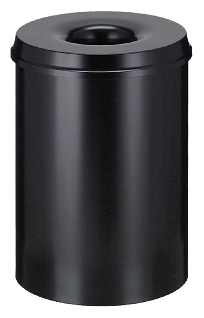 Papierbak met vlamdover Vepabins 30liter Ø33.5cm zwart