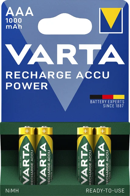 Batterij oplaadbaar VARTA 4x AAA 1000mAh ready2use