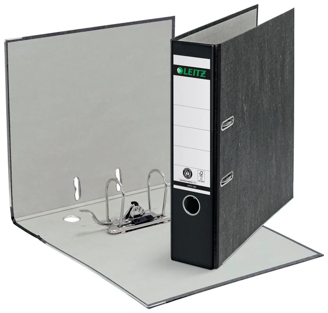 Ordner Leitz 1080 klassiek gewolkt 180° 80mm karton A4 zwart