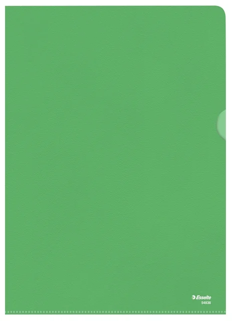 Insteekmap L-model Esselte standaard A4 0.11mm PP groen 100 stuks
