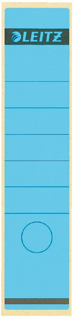 Rugetiket Leitz breed/lang 62x285mm zelfklevend blauw 10 stuks