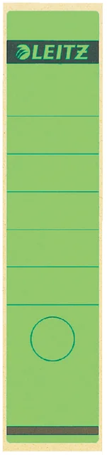 Rugetiket Leitz breed/lang 62x285mm zelfklevend groen 10 stuks