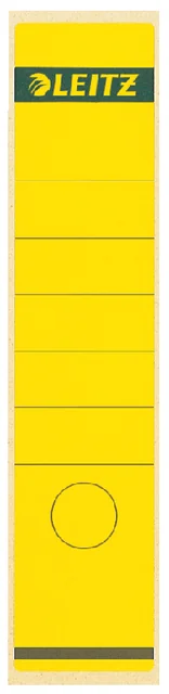 Rugetiket Leitz breed/lang 62x285mm zelfklevend geel 10 stuks