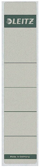 Rugetiket Leitz smal/kort 39x192mm zelfklevend grijs 10 stuks