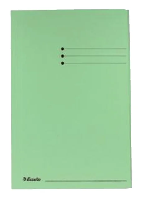Dossiermap Esselte folio 3 kleppen manilla 275gr groen