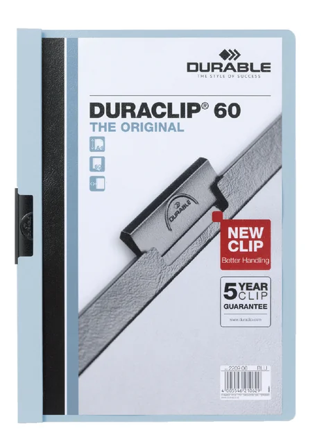 Klemmap Durable Duraclip A4 6mm 60 vellen blauw