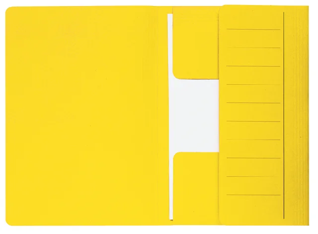 Dossiermap Djois Secolor Mammoet folio 3 kleppen 250gr recycled geel 50 stuks