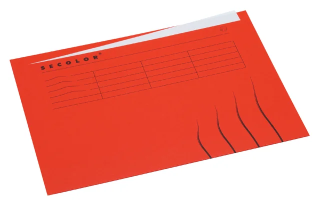 Vouwmap Secolor met tabrand A4 100% gerecycled karton 250gr Rood