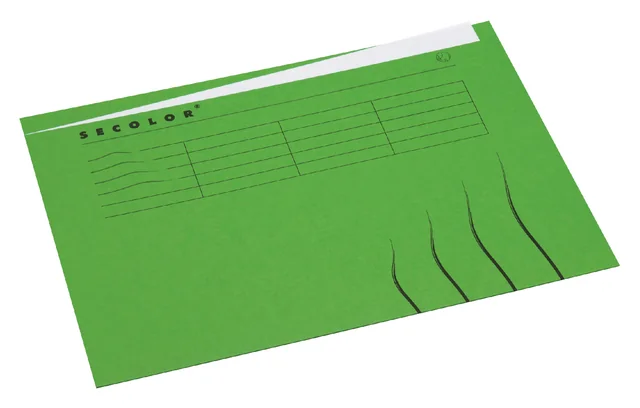 Vouwmap Secolor met tabrand A4 100% gerecycled karton 250gr Groen