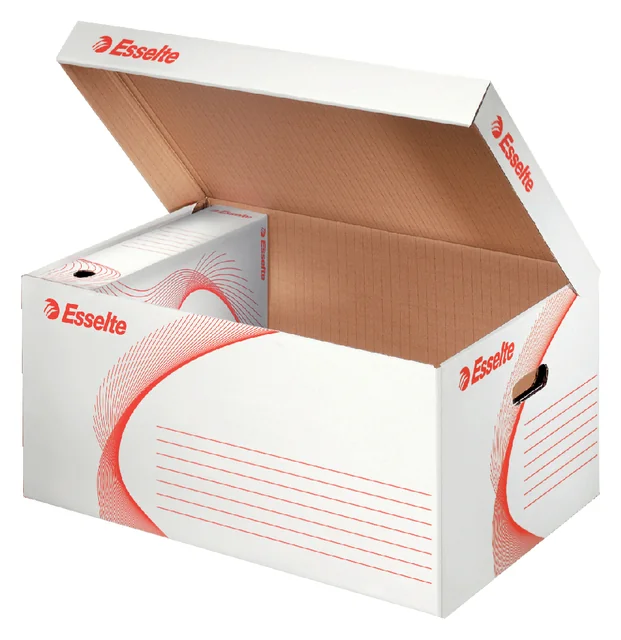 Archief- en transportdoos met deksel Esselte 560x265x380mm wit