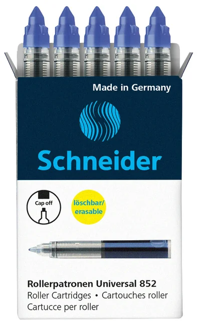 Rollerpenvulling Schneider 852 medium blauw 5 stuks