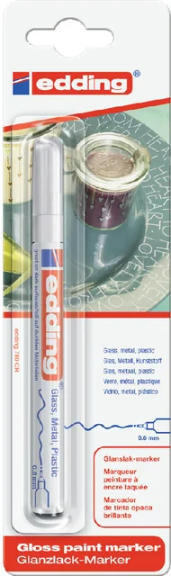 Paintmarker edding 780 op oliebasis 0.8mm wit blister à 1 stuk