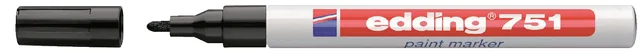 Paintmarker edding 751 op oliebasis 1-2mm zwart