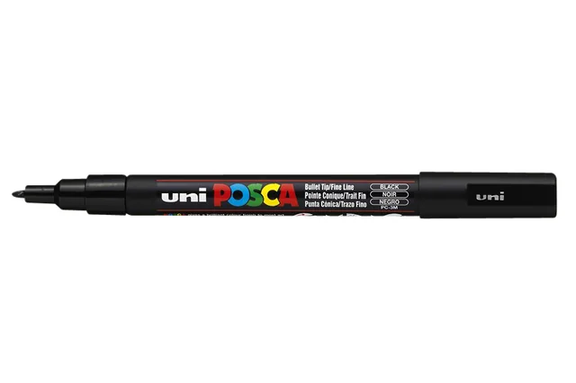 Paintmarker Uni POSCA PC3M fijn zwart