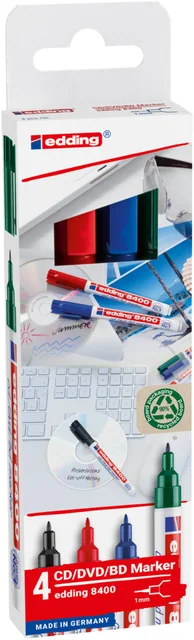 Cd marker edding 8400 rond 0.5-1.0mm assorti 4 stuks