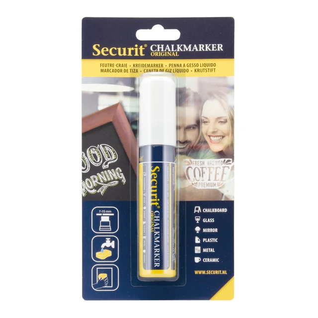 Krijtstift Securit SMA-720 blok wit 7-15mm blister