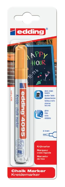 Krijtstift edding 4095 rond 2-3mm oranje blister à 1 stuk