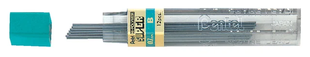 Potloodstift Pentel B 0.7mm zwart koker à 12 stuks